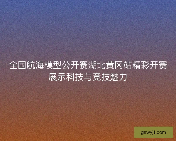 全国航海模型公开赛湖北黄冈站精彩开赛展示科技与竞技魅力